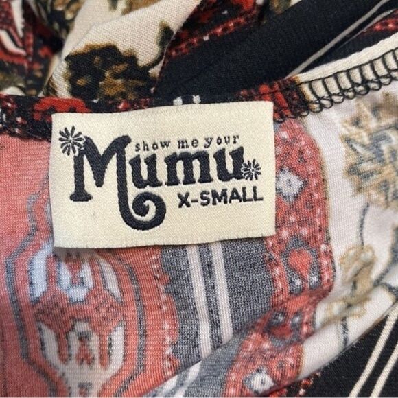 Show Me Your Mumu Matilda Patchwork Floral Lace Up Boho Mini Dress - Size XS - Picture 7 of 7